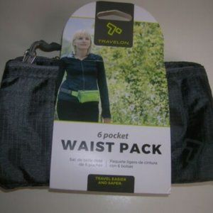 Travelon 6 Pocket Waist Pack fanny pack Gray NEW